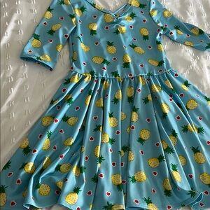Dot Dot Smile Pineapple Print Dress - Light Blue